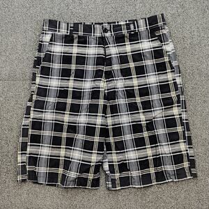 Vercho Men's Shorts Plaid Size 36 Slash Pockets Light Weight Cotton Blend